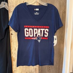 NFL Team Apparel Patriots Women's Dark Blue V-Neck